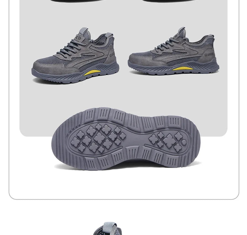 summer mesh safety shoes breathable work shoes industrial construction indestructible shoes for men steel toe safety work boots
