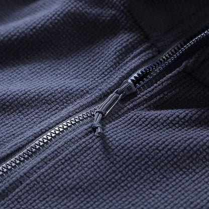 Outdoor Lightweight Fleece Sweatshirt Jacket Men's Zipper Closure Stand Collar Technical Fabric Comfortable Youth Fashion