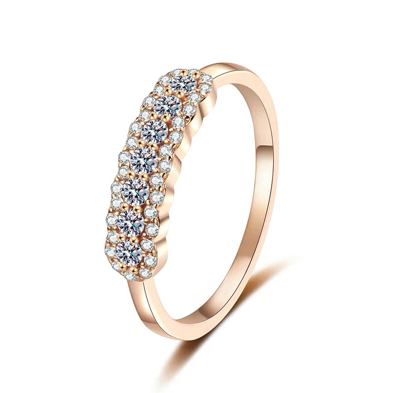 GRA 2mm Full Moissanite Ring for Women Lab Created Diamond S925 Sterling Silver Plated 18k Wedding Jewelry Wholesale