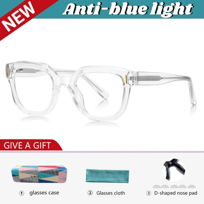 New Fashion Personalized Geometric Design Men's and Women's Anti-Blue Light Reading Glasses Customizable Prescription