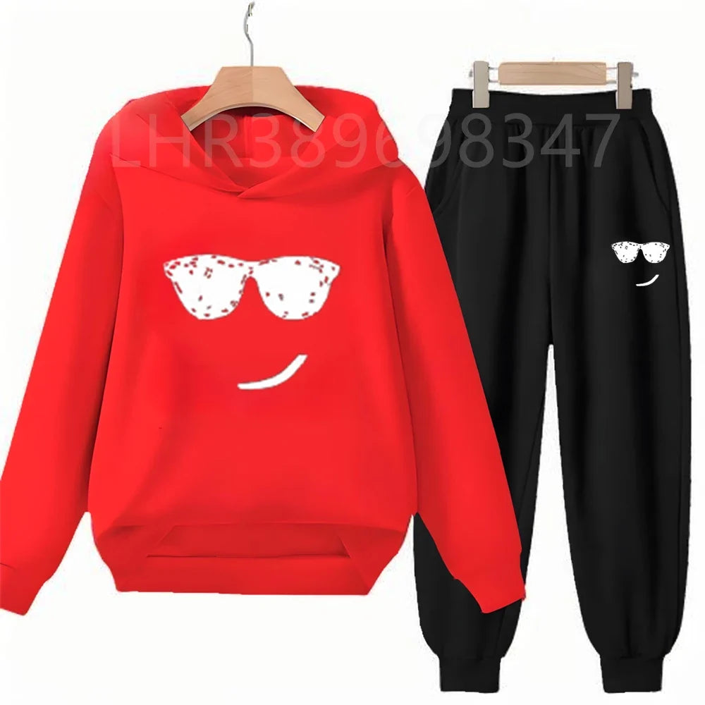 Fashion Hoodie Kids 3-12 Years Boys Girls Casual Sports Tops+Pants 2pcs Sets Children Long Sleeves Spring Autumn New Clothes