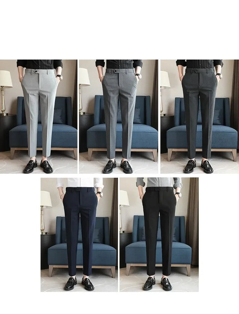 Plus size 44 42 40 Men Business Social Suit Pant 2024 Spring Formal Slim Wedding Trouser Mens Brand Fashion Casual Dress Pants