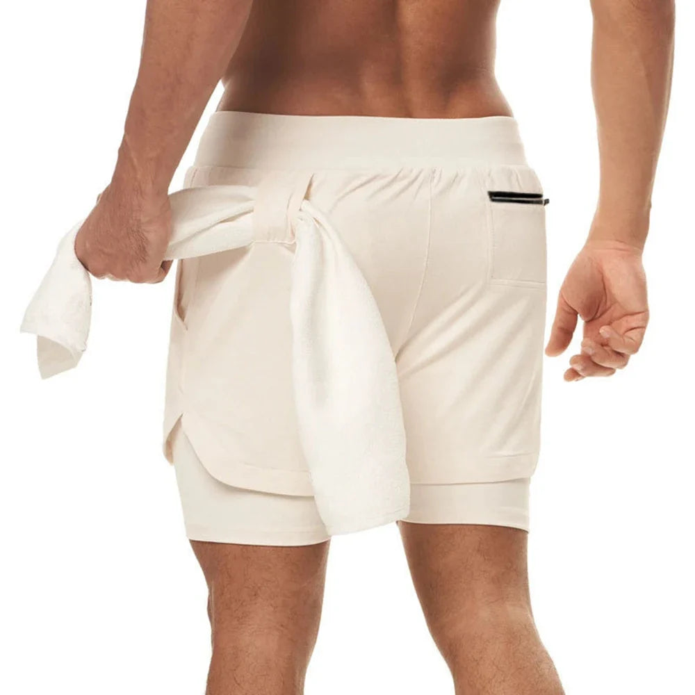 Plus 5XL Men's Fitness Shorts 2 IN 1 Jogger Streetwear Shorts Gym Bodybuilding Breathable Quick Dry Running Shorts Huge Size