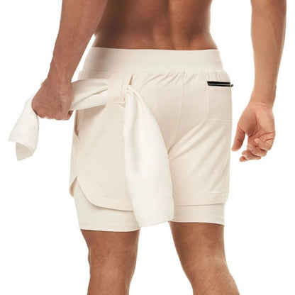 Plus 5XL Men's Fitness Shorts 2 IN 1 Jogger Streetwear Shorts Gym Bodybuilding Breathable Quick Dry Running Shorts Huge Size