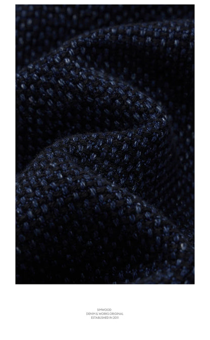 High Standard Series 2025 Summer New 13oz Indigo Sashiko Cloth Fabric Denim Shorts Loose 100% Cotton Vintage Shorts
