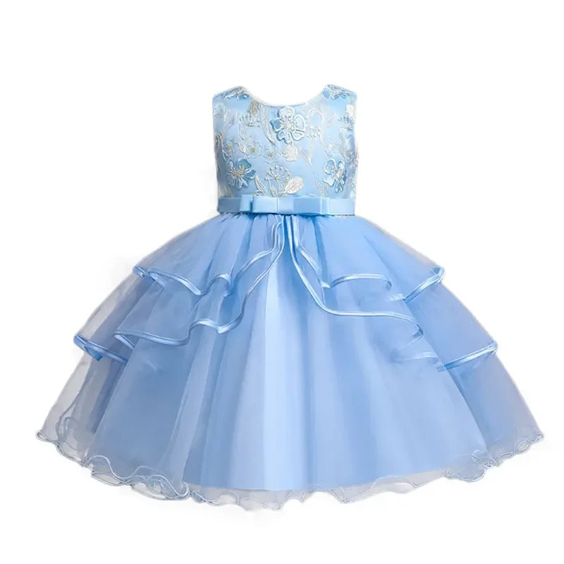 Fashion Prom Flower Girl Dresses Summer Kids Dresses for Girls Lace Sleeveless Children Girls Party Dress 2-10 Years