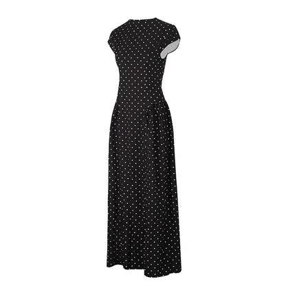 Women New Long Dresses Summer Elegant Upgraded Version Casual Polka Dots Party Dress Graceful Holiday Casual Slim Female Dresses
