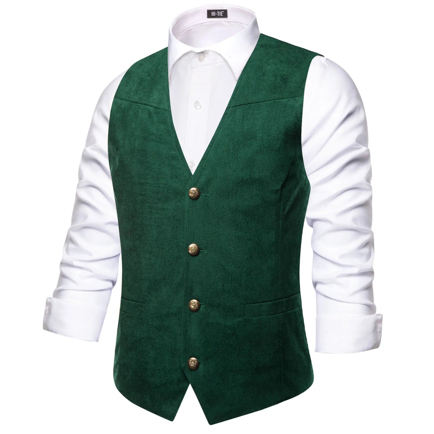 Luxury Men Vest Suede Fabric Solid Waistcoat Casual Fit High Quality Wedding Business Beige Brown Black Red Green Silvery
