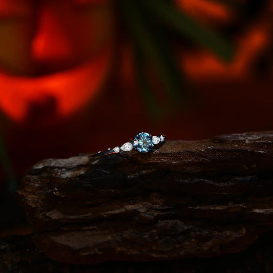 Nouvelle bague en moissanite colorée D Color ronde 5.0mm pour femme et homme en argent sterling 925 massif, bijoux d'Halloween pour fête