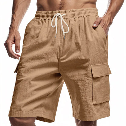 Casual Shorts Men Pants Men Sweatpants Joggers Fitness Clothing Multi-Pocket Work Shorts Relaxed-Fit Linen Pantaloncini Uomo
