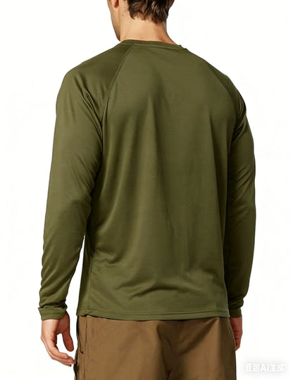 Men's Sun Protection Shirts UV SPF UPF 50+ Long Sleeve Rash Guard Fishing Running Quick Dry Lightweight Sports Running Shirt