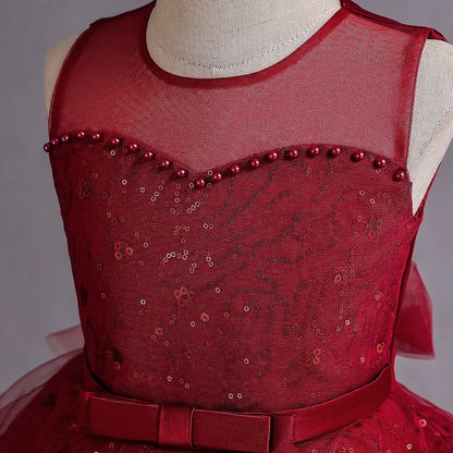 Fashion Children Princess Dress Lace Sleeveless Flower Girl Dresses for Weddings Summer Kids Girls Party Dress 3-15 Years