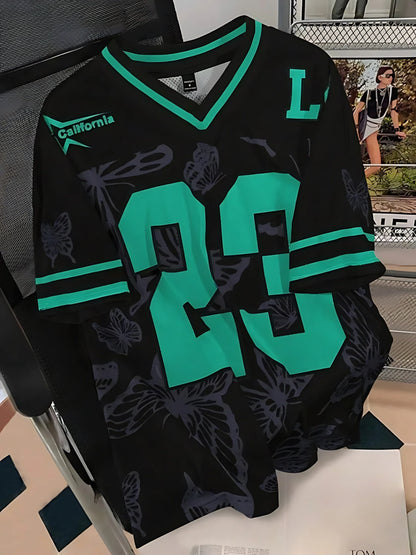 2025 Summer New Men's T-shirt Casual sporty breathable and lightweight V-neck men's T-shirt