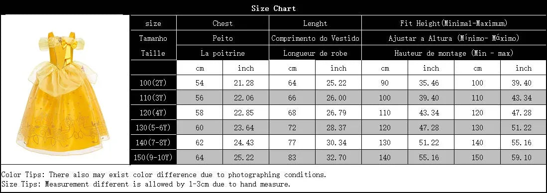 Kids Cosplay Disney Beauty and The Beast Belle Princess Dress Girls Party Costume Children Fancy Birthday Party Flower Disguise