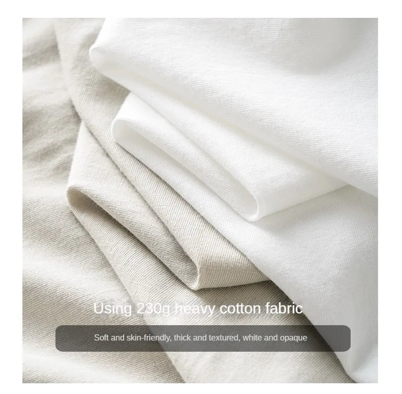 8.1Oz 230gsm Men's Pure Cotton T Shirts 2025 Summer New Oversizes Solid Color T-Shirts for Men and Women Customizable