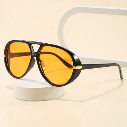 Cycling Trendy Women Square Twin Bridge Pilot Sunglasses New Luxury Designer Shades Outdoor Driving Travel Female Sun Glasses