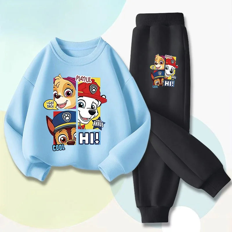 Children's Casual Hoodies Sets Boys and Girls' Pullover Long Pant Two  Piece Suit Kids Breathable Sweatsuit
