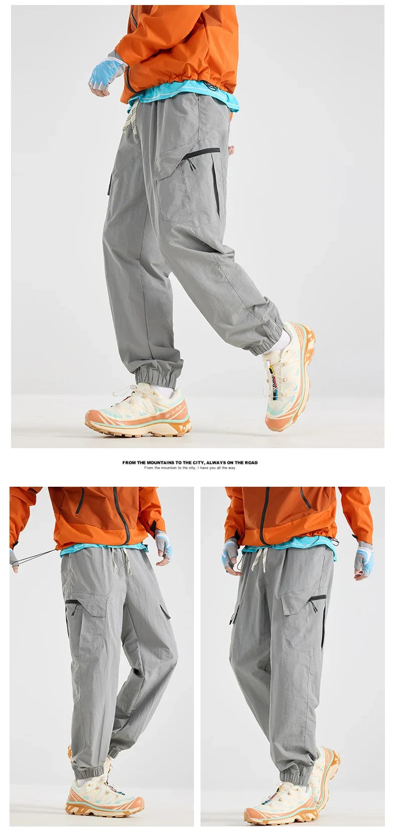Men Water-repellent Hiking Pants Autumn Mountaineering Cargo Pants Breathable Fishing Camping Cycling Trekking Trousers