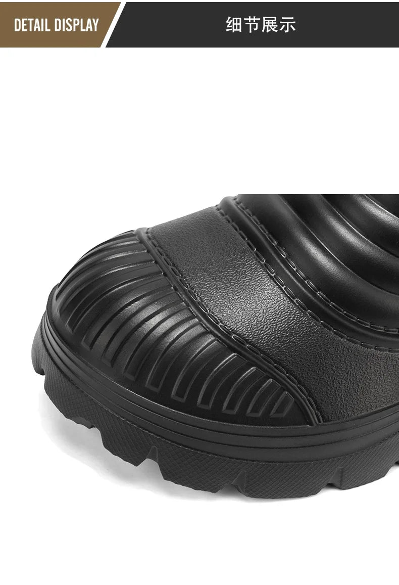 Men's New Snow Boots for Autumn and Winter, Fleece-Lined and Thickened, Cold-Proof, Outdoor Warm, Waterproof, Anti-Skiing, Hiking Boots