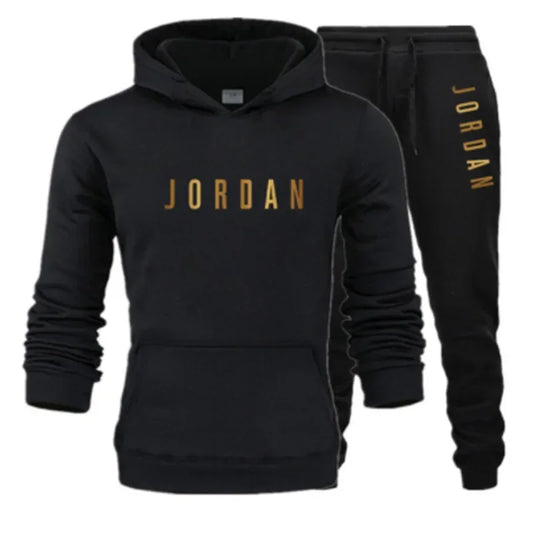 Men's printed sports suit hoodie and sweatpants two-piece set suitable for casual sports street wear