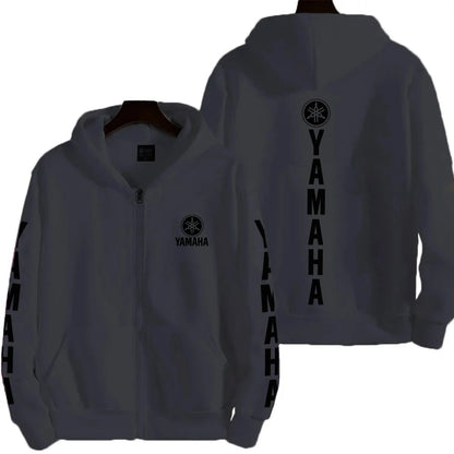 Men's YAMAHA Zipper Hoodie Long Sleeve Motorcycle Racing Printed Hoodie Sportswear Casual Street Couple Jacket with Pocket
