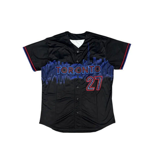 Boyfriend Style Men's Toronto Baseball Jersey Embroidery Loose Uniforms Breathable Outfits Casual Sports Short Sleeves Shirts