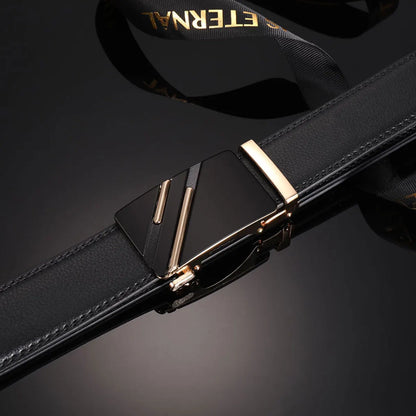 New Men's Belt Automatic Buckle Pants Belt Cowhide Automatic Buckle Formal Business Men's Belt With Suit Belt