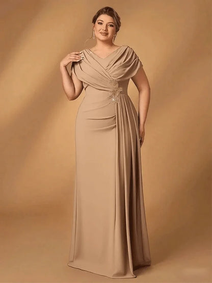 Plus Size Luxury Mom Wedding Reception Party Luxury Shiny Plus Size Chiffon Mother Navy Blue Evening Dress