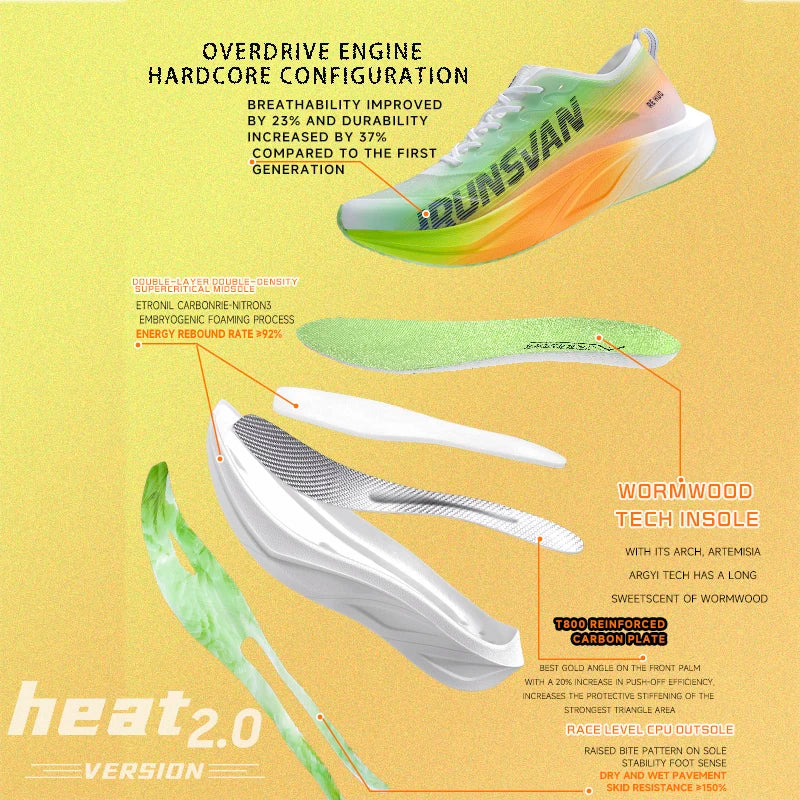 Carbon plate men marathon running shoes professional stable support shock absorption ultra light rebound sports shoes