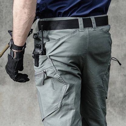 Stretch Hiking Pants Men Water Resistant Rip Stop Cotton Outdoor Work Cargo Pants Multi-Pocket Lightweight Combat Tactical Pants