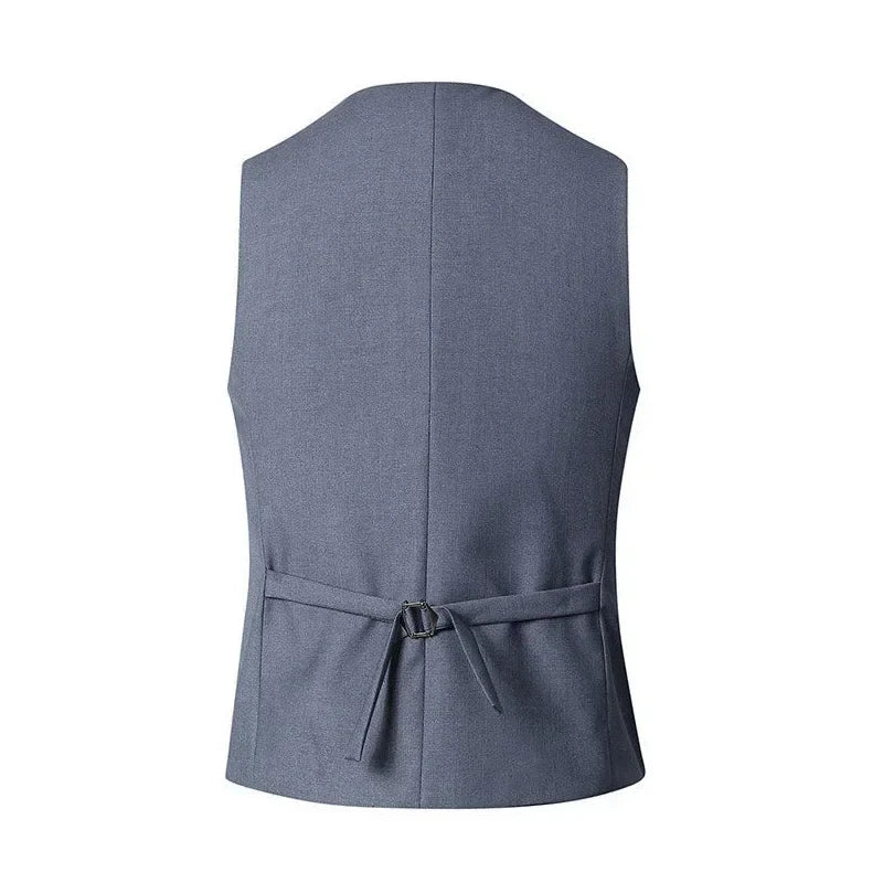 Slim Fit Suit Vests For Men Black Grey Navy Blue Business Casual Male Waistcoat Single Breasted Gilet Homme Formal Jacket