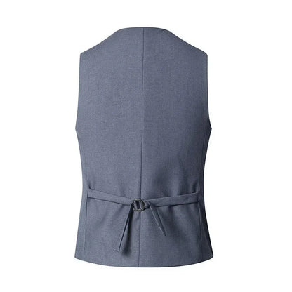Slim Fit Suit Vests For Men Black Grey Navy Blue Business Casual Male Waistcoat Single Breasted Gilet Homme Formal Jacket