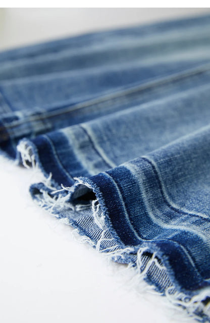Minimalism 2024 Summer New Casual Denim Style Women Jeans Skirts Letters Embroidery Open Fork Female A-line Skirt 12442282