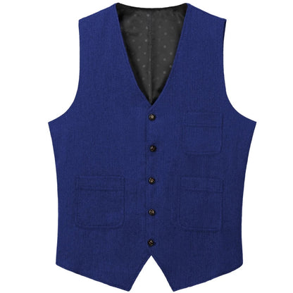 Men Vest Green Herringbone Solid Single Button Waistcoat For Birthday Wedding Business Banquet Work Daily Casual Men Suit Vest