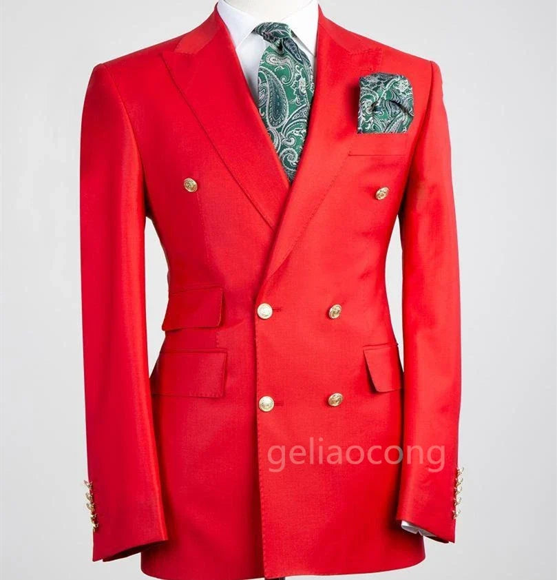 XS-6XL Wedding Men Suits Blazer Bridegroom Business Groom Wear Tuxedo Jacket Formal Party Double Breasted Peak Lapel One Coat