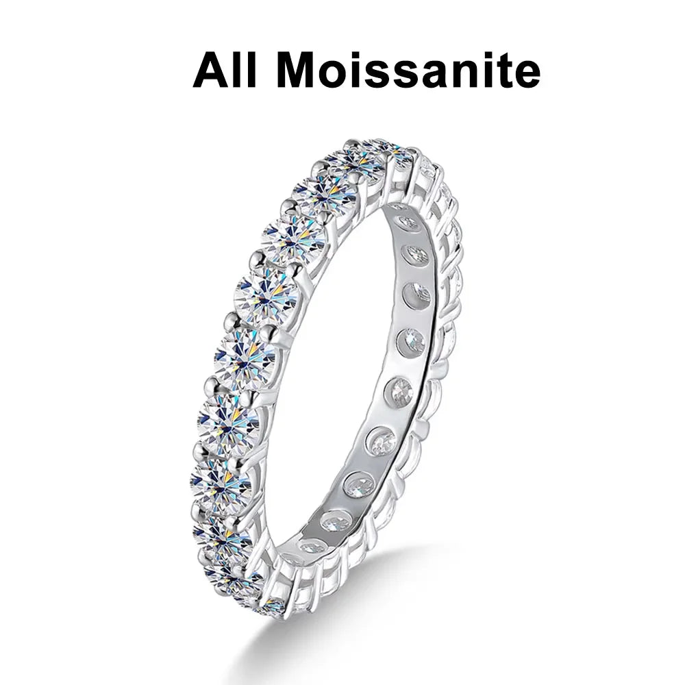 3mm Round Moissanite Ring 18K White Gold Plated 925 Sterling Silver Fine Jewelry Wedding Engagement Rings for Women Man