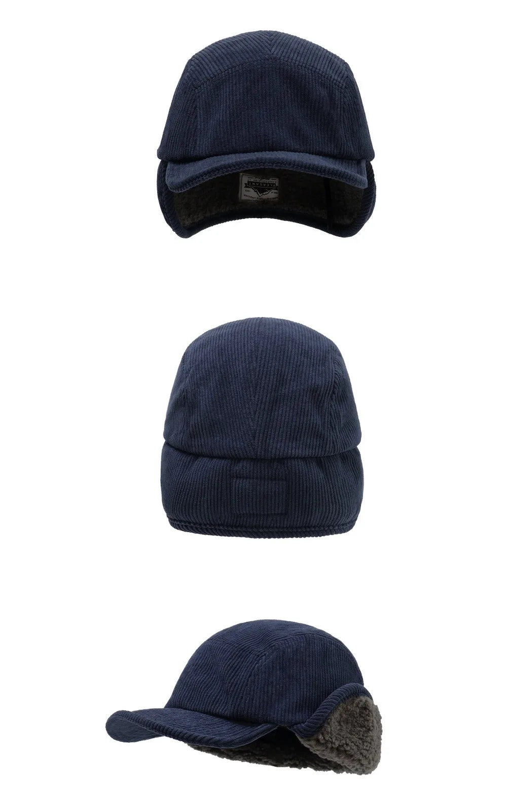 Versatile Retro Bomber Hats Fleece-Lined Warm Corduroy Caps Windproof Earflap Lei Feng Caps Autumn Winter Men Women Wear
