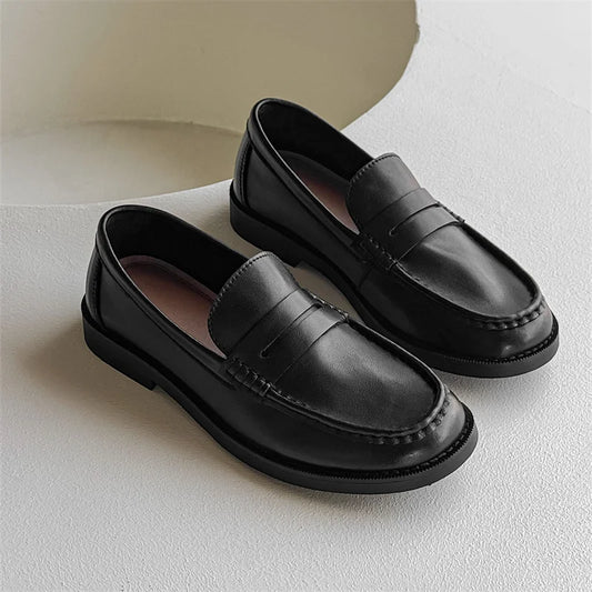 Handmade Mens Leather Loafers Non Slip Slip on Walking Flats Breathable Outdoor Casual Shoes for Man Work Office Driving Shoes