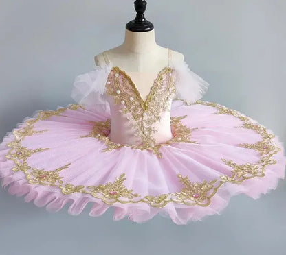 Professional Ballet Girl Blue Pink Pancake Princess Ballet Party Dress Ballet Dance Costume