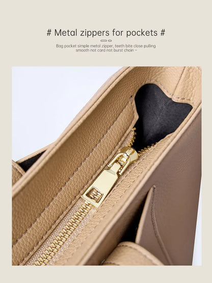 100% Genuine Leather Women's Bag Large Capacity Simple Fashion Cowhide Women Shoulder Bag Female Storage Handbag 2328