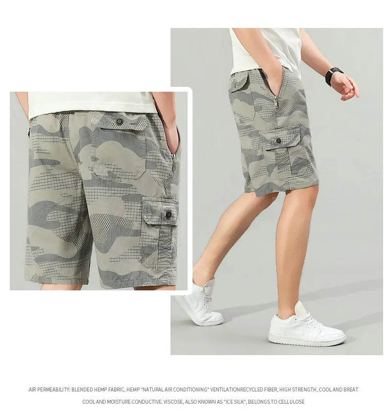 2026 Mens Cargo Shorts Hiking Running Shorts Light Weight Summer Camo Shorts with Pocket