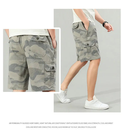 2026 Mens Cargo Shorts Hiking Running Shorts Light Weight Summer Camo Shorts with Pocket