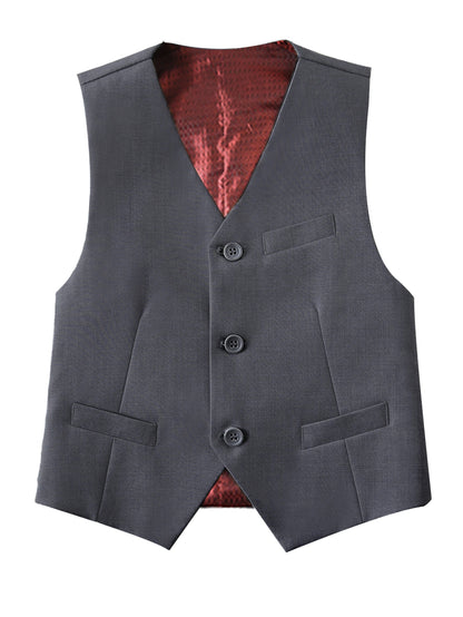 Boys Suit Vest Casual College Party Wedding Kids Vest Size 4-16Y