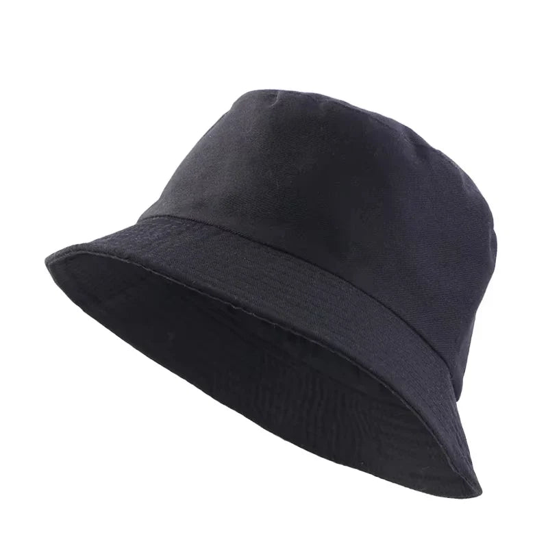 Spring Summer Unisex Solid Color Fisherman Cap Foldable Bucket Hat Outdoor Sunscreen Hat Caps Fashionable Double-sided Basin Hat