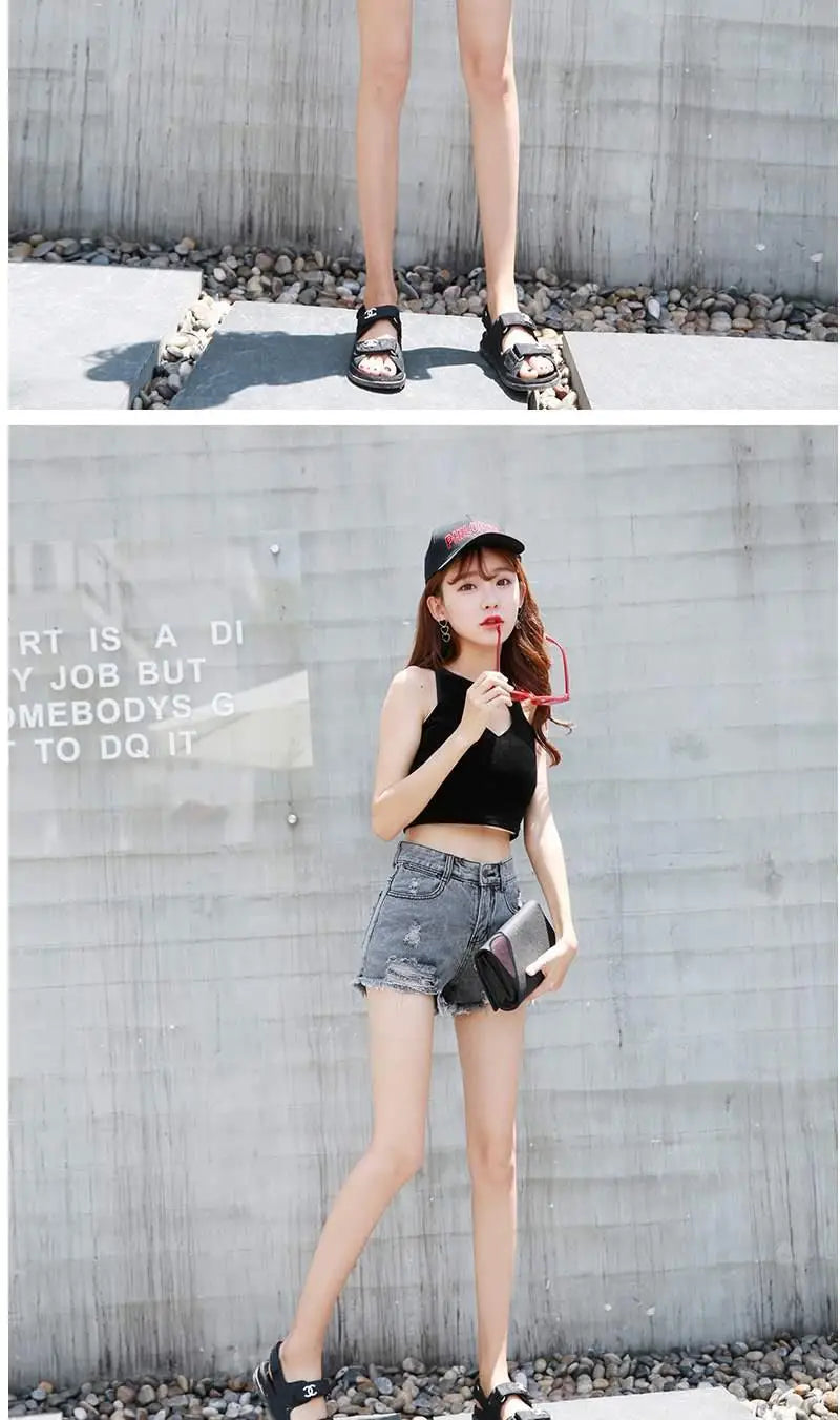 Women's Shorts Punk Ripped Baggy Short Pants for Woman To Wear Mini Loose Jeans Denim Korean Style XL Streetwear Clothing Cheap