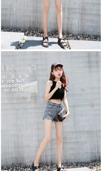 Women's Shorts Punk Ripped Baggy Short Pants for Woman To Wear Mini Loose Jeans Denim Korean Style XL Streetwear Clothing Cheap