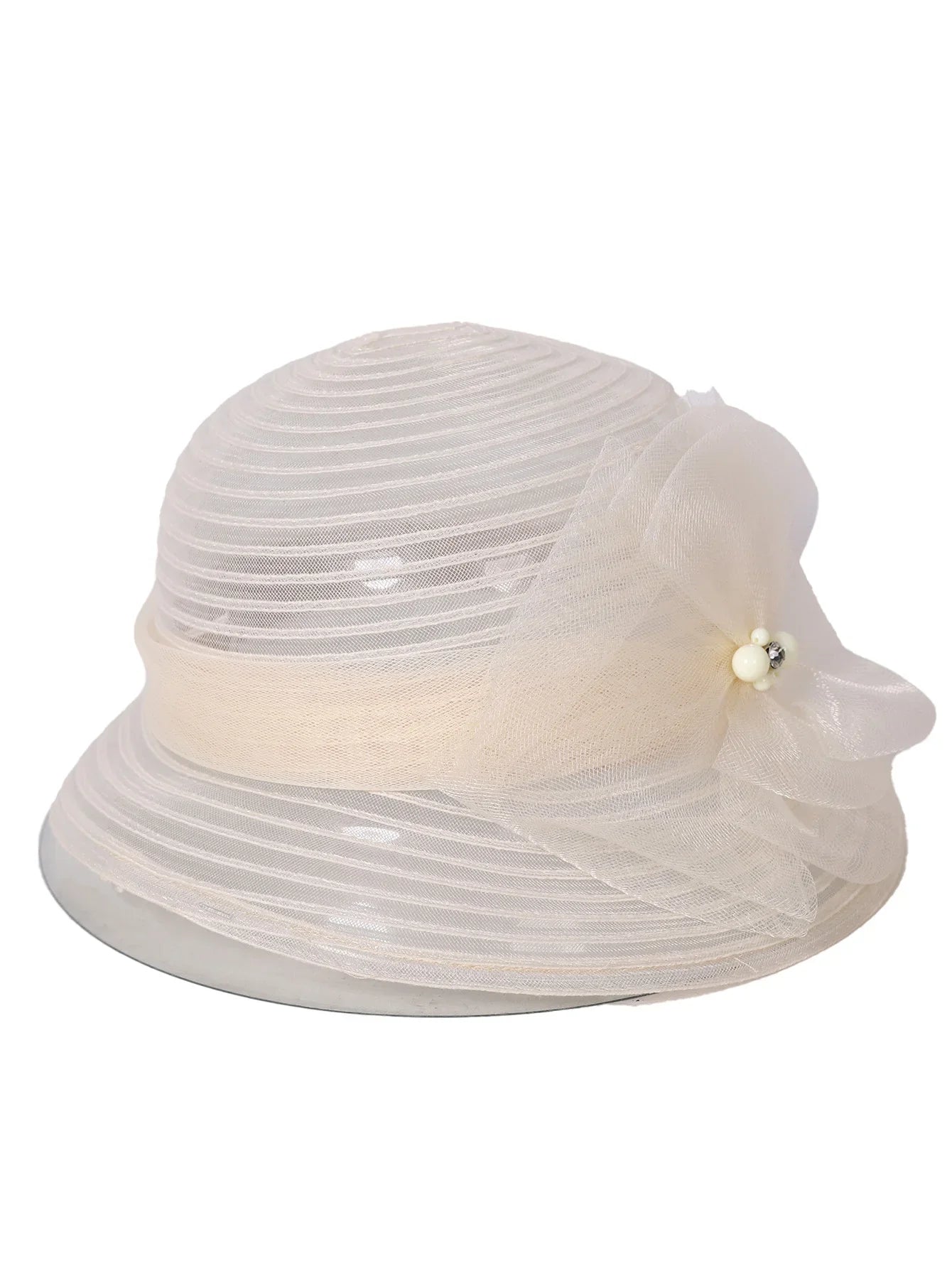 Floral Derby Fascinator Hat & Fedora for Women - Wedding Bridal Church Tea Party Formal Dress Accessories, Floppy Sun Caps