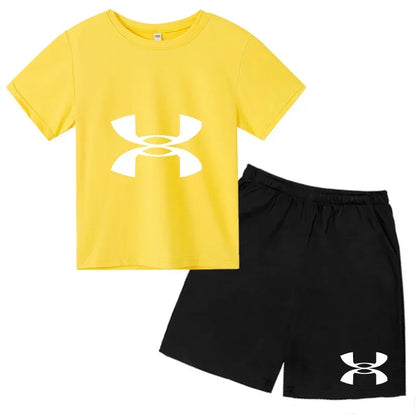 2-13Y Kids Spring & Autumn Casual Cartoon & Letter Print 2-Piece Set Hoodie & Jogging Pants Tracksuit Outfits for Boys & Girls
