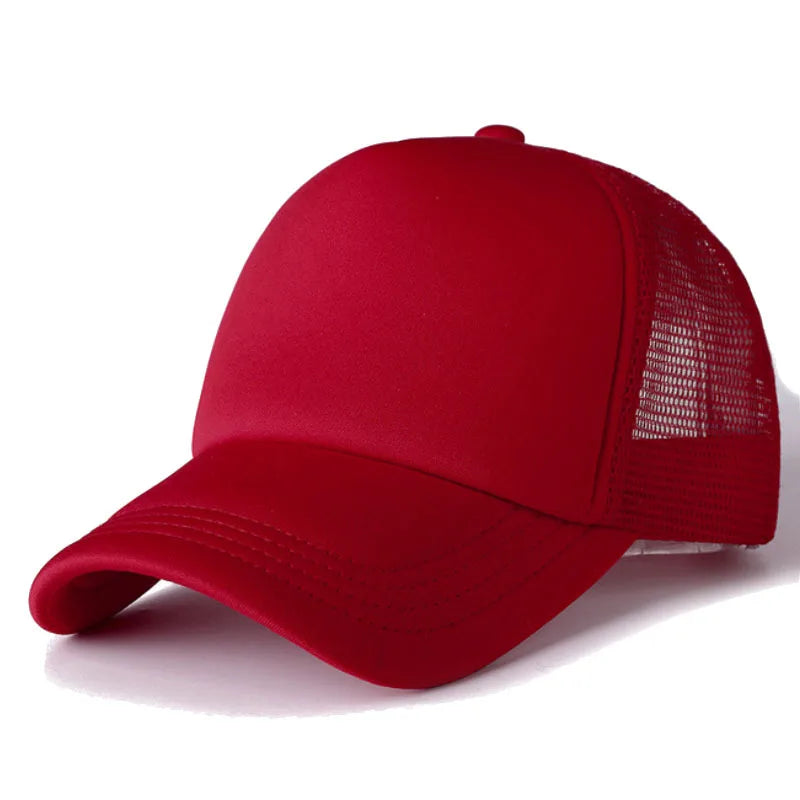 Mesh Baseball Cap Adjustable Snapback Hats For Women Men Unisex Hip Hop Trucker Cap Dad Hat Sponge Soft Breathable Black