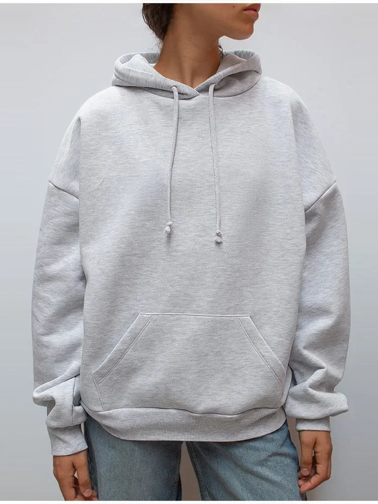 Sequin Angle Wings Hoodie Pullover For Women Loose Solid Hooded Sweatsuit 2025 New Lady Autumn Winter Outwears
